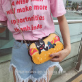 2017 children girl dress shoulder nag hamburger cat cartoon pattern fashion bag